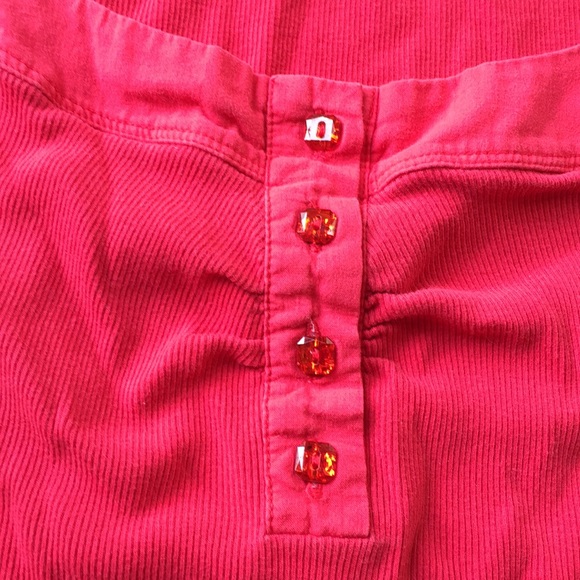 Charlotte Tarantola red 100% stretch ribbed cotton - Picture 3 of 8